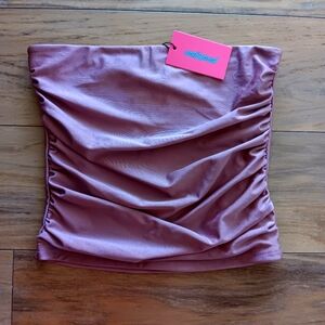 Pink Ruched Tube Top